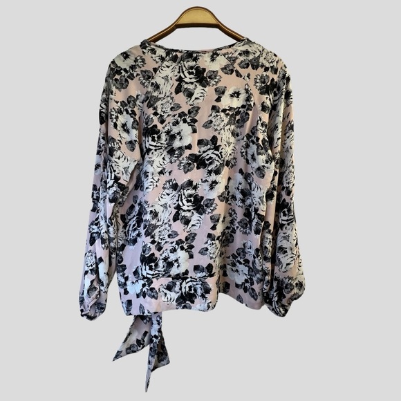 Sale Robin Women’s Blouse S/M Pink Floral Print Long Sleeves - Picture 8 of 10